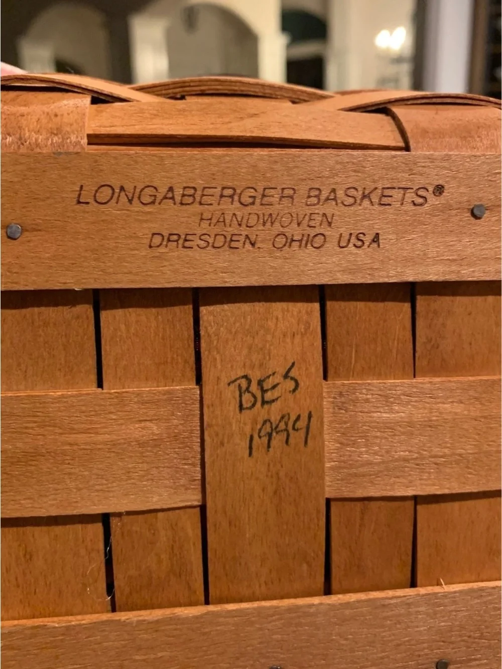 Longaberger Basket with Pumpkin Cloth Liner and Plastic Insert